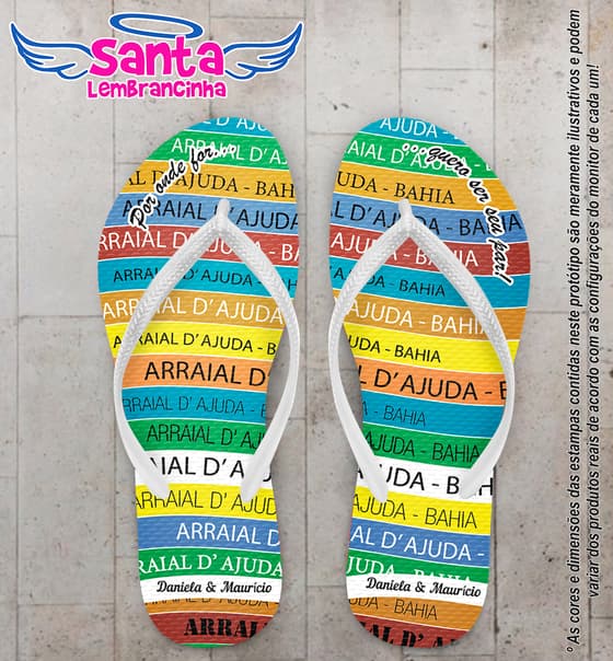 Chinelo casamento personalizado, fitas senhor do bonfim - COD 2029