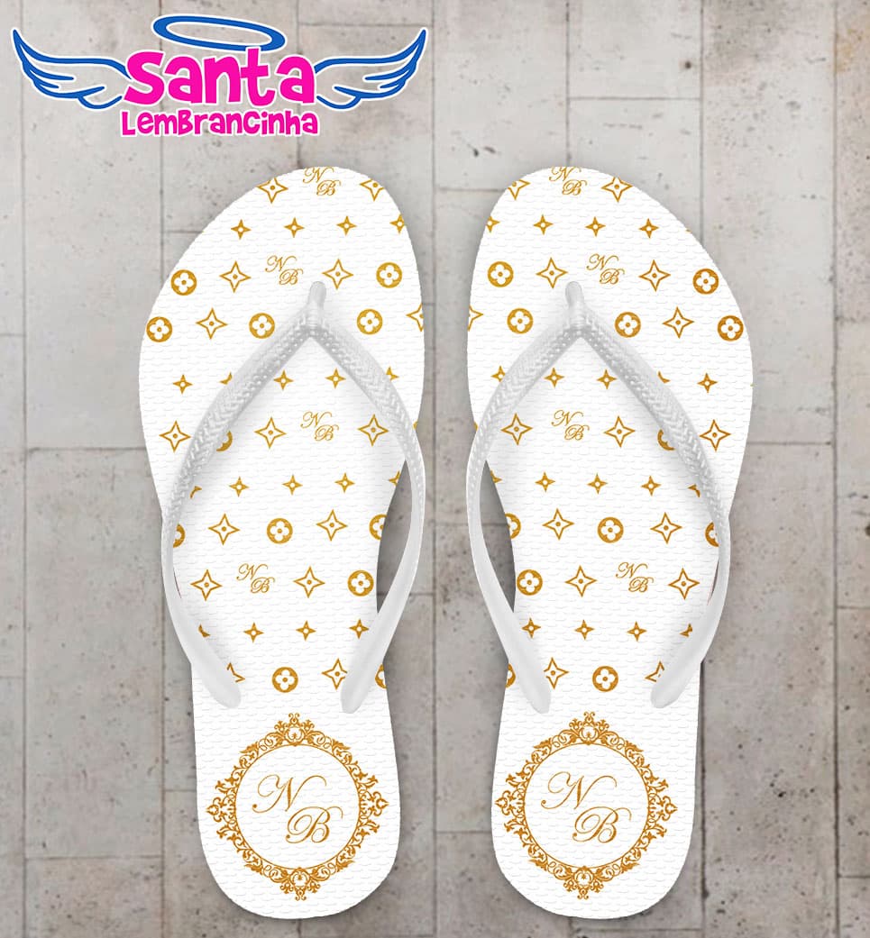 Chinelo Casamento Personalizado Branco COD 3301