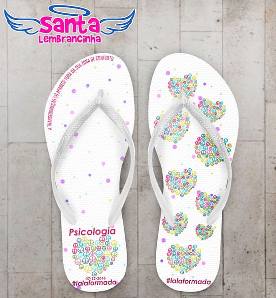 Chinelo Formatura Psicologia Paz Personalizado COD 3058
