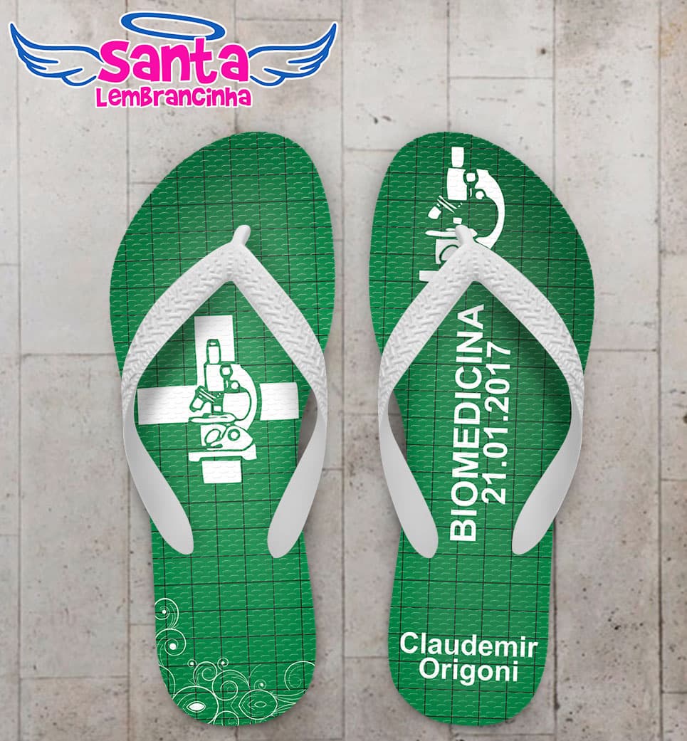 Chinelo Formatura Medicina Verde Personalizado COD 3298