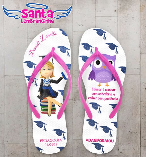 Chinelo Formatura Pedagogia, Capelos COD 4030