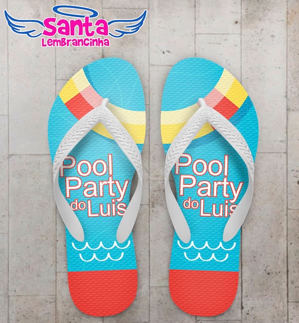 Chinelo Infantil Pool Party Aniversário COD 5134