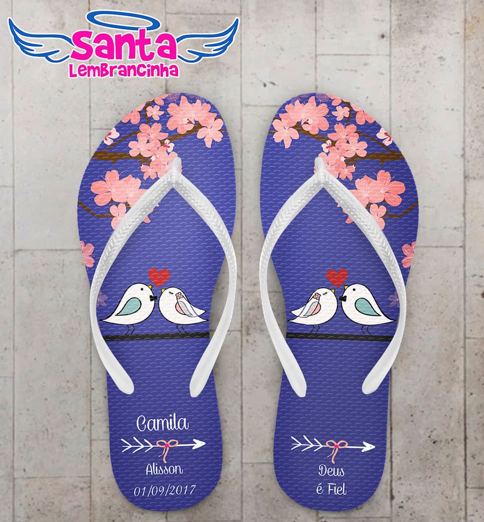 Chinelo Casamento Passarinhos COD 5199