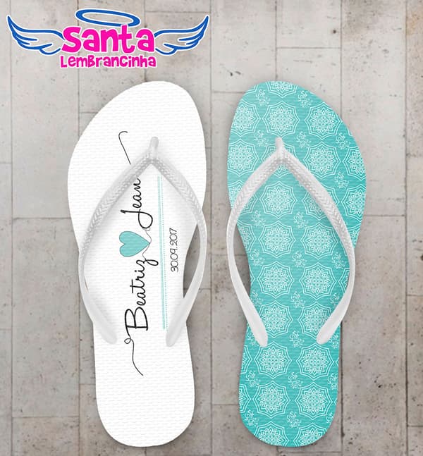 Chinelo Casamento Mandala Tiffany Personalizado COD 5188
