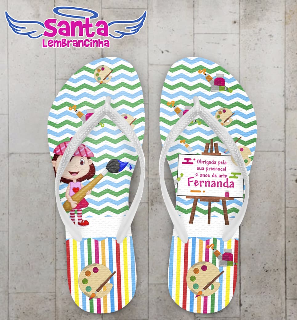 Chinelo Aniversário Infantil Pintando o 7 COD 5239