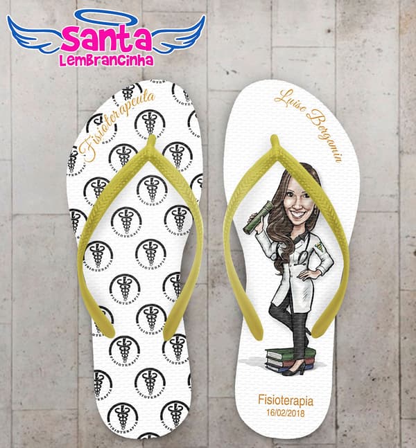 Chinelo Formatura Fisioterapia, Caricatura COD 5208