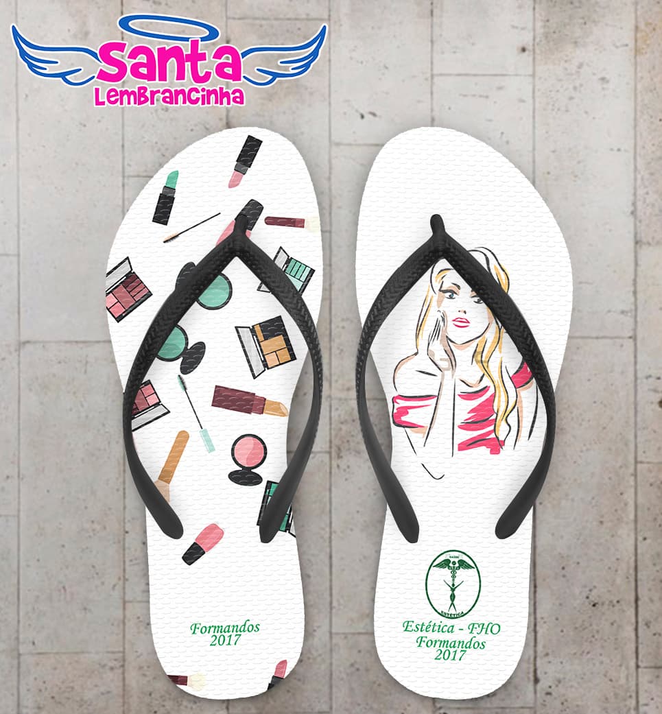Chinelo Formatura Estética com Ícones COD 5744