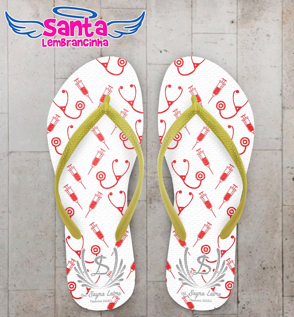 Chinelo Formatura Medicina Esteto e Seringas COD 6128
