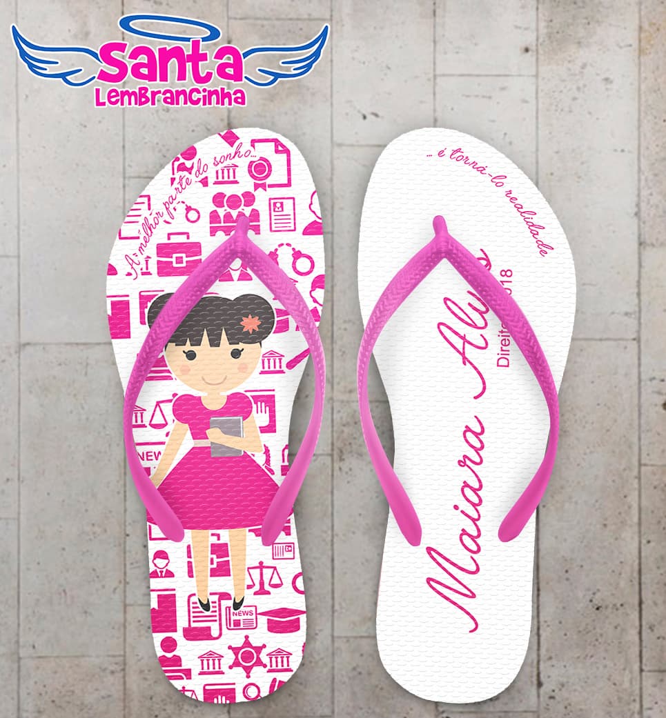 Chinelo Formatura Direito Caricatura com Ícones COD 6100