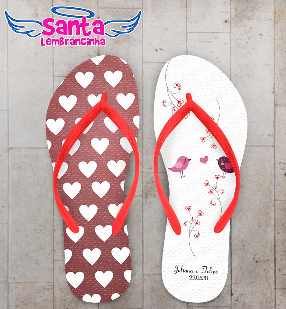 Chinelo Casamento Galhos com Corações COD 6031