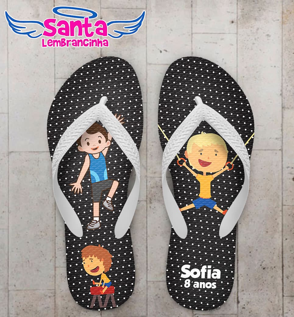 Chinelo Infantil Fundo Preto com Bolinhas COD 5939