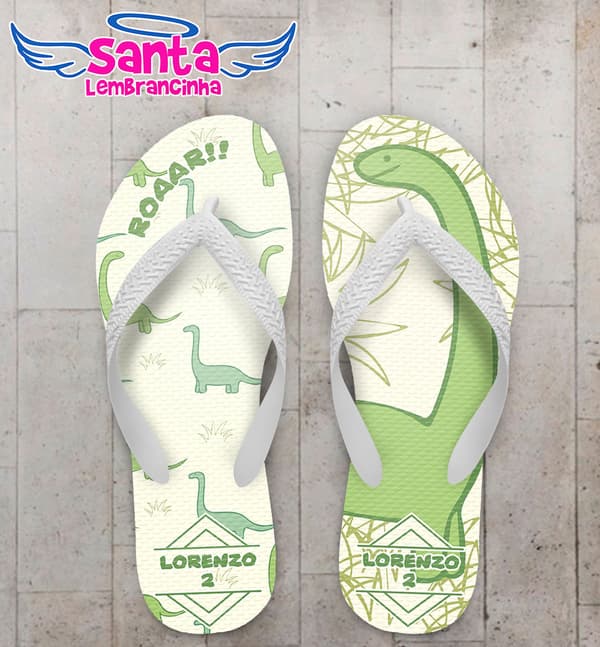 Chinelo Aniversário Infantil de Dinossauro COD 5892