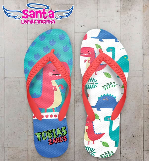 Chinelo Festa  Infantil Dinossauro Azul COD 5890