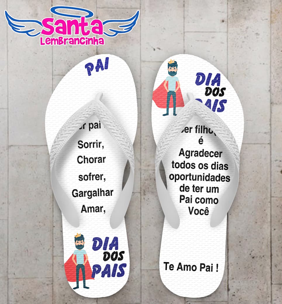 Chinelo Personalizado Dia dos Pais com Frases e Caricatura COD 6199