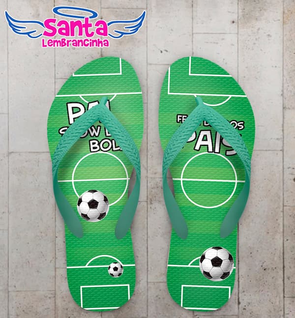 Chinelo Personalizado Dia dos Pais Campo de Futebol COD 6251