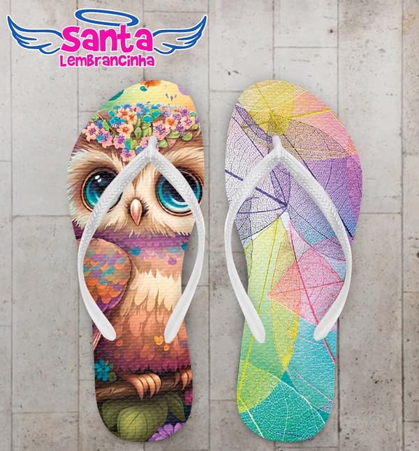 Chinelo Coruja Personalizado COD 12555