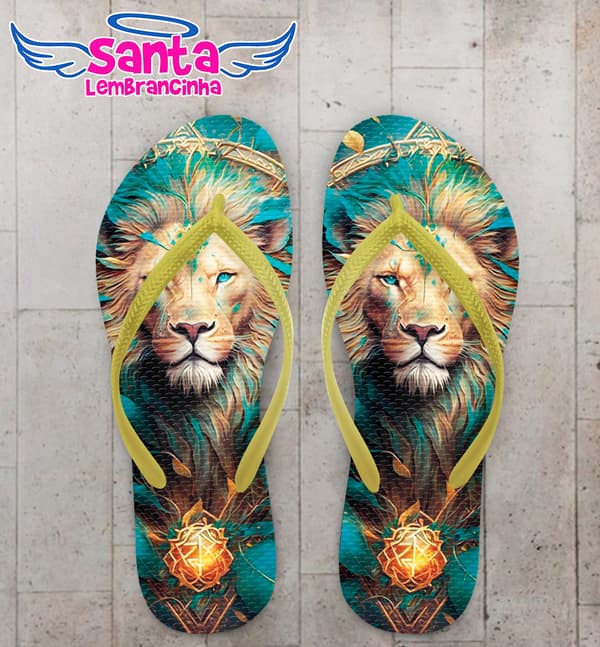 Chinelo Leão Personalizado COD 12568