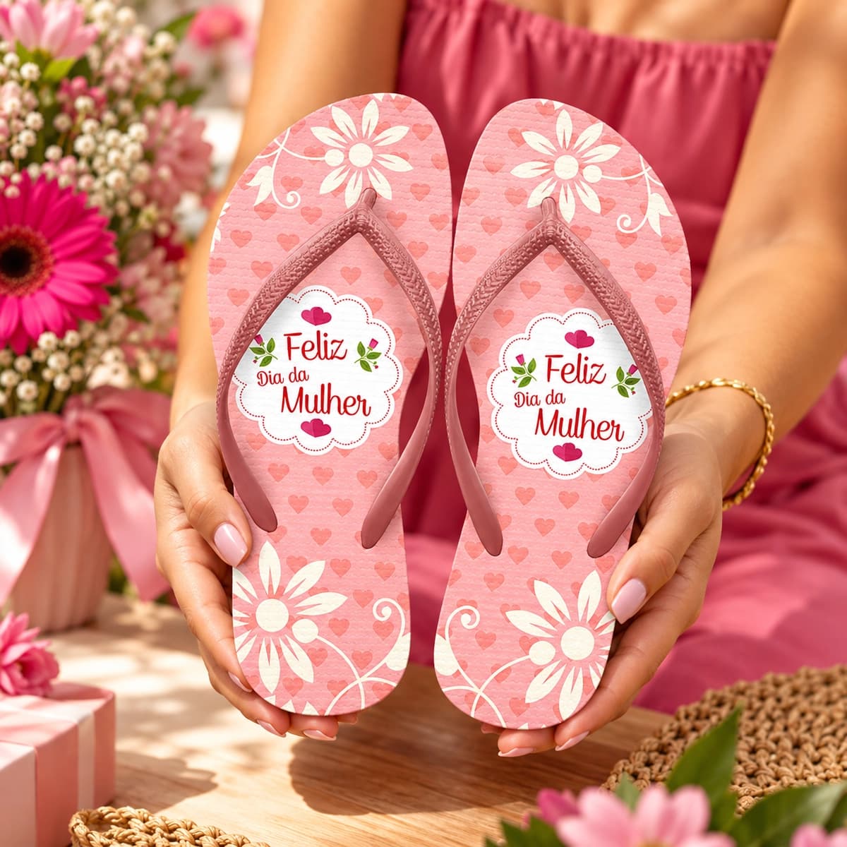 Chinelo Dia da Mulher Personalizado, We Can Do It - COD 2044