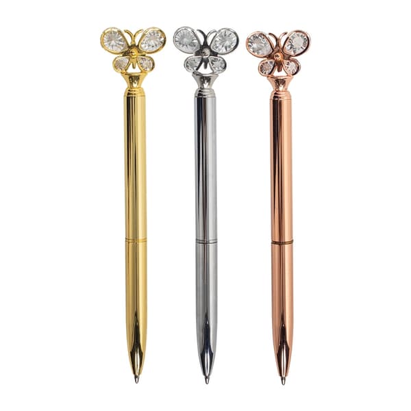 CANETA METAL BORBOLETA