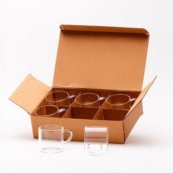 KIT XÍCARAS DE VIDRO 6 PEÇAS