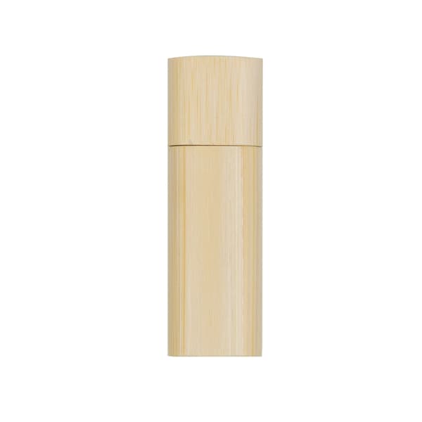 PEN DRIVE BAMBU REDONDO 16GB  COM TAMPA 