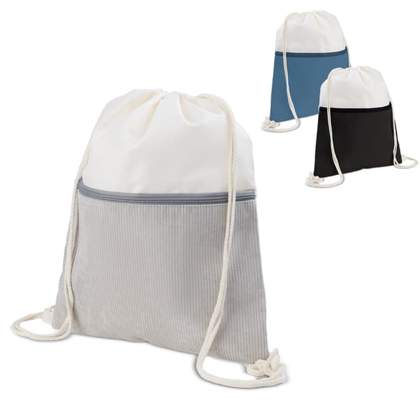 Sacola/Mochila em poliéster e veludo (41x34,4cm)