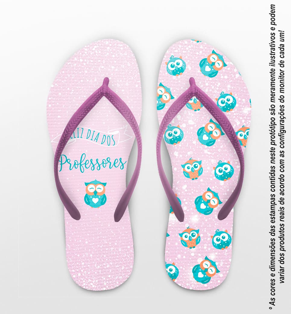 Chinelo Dia Dos Professores Coruja Personalizado COD 12489
