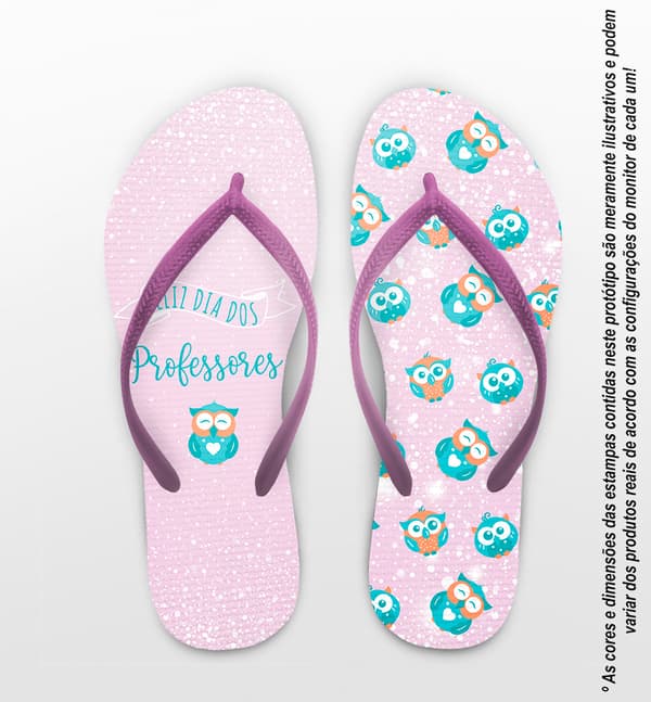 Chinelo Dia Dos Professores Coruja Personalizado COD 12489