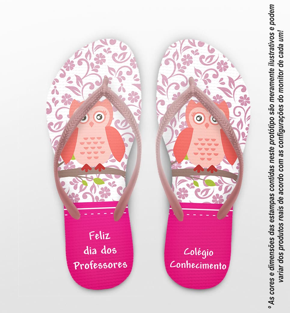 Chinelo Dia dos Professores Colégio Conhecimento Personalizado COD 9423
