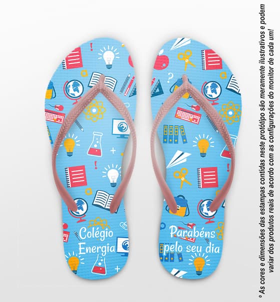 Chinelo Dia dos Professores Colégio Energia Personalizado COD 9432