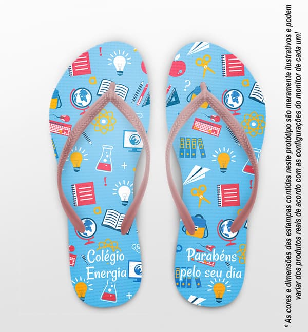 Chinelo Dia dos Professores Colégio Energia Personalizado COD 9432