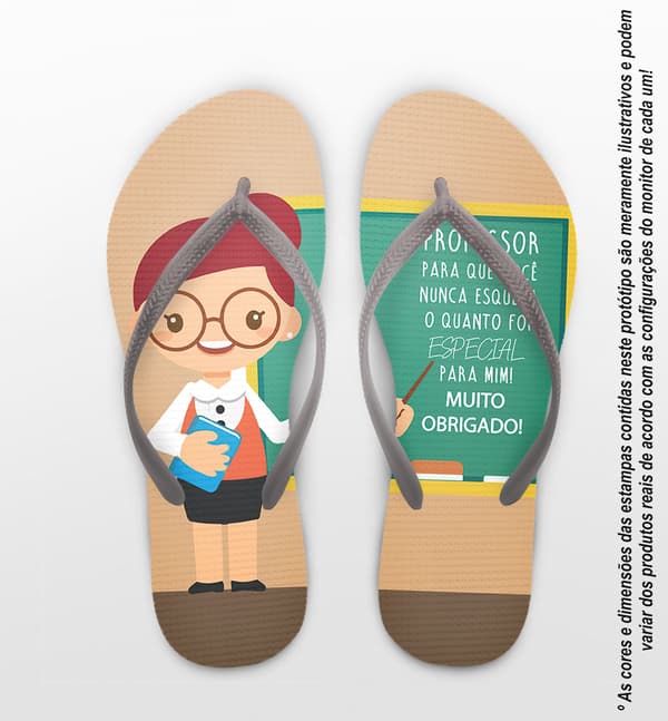 Chinelo Dia do Professor Quadro Professora COD 9782