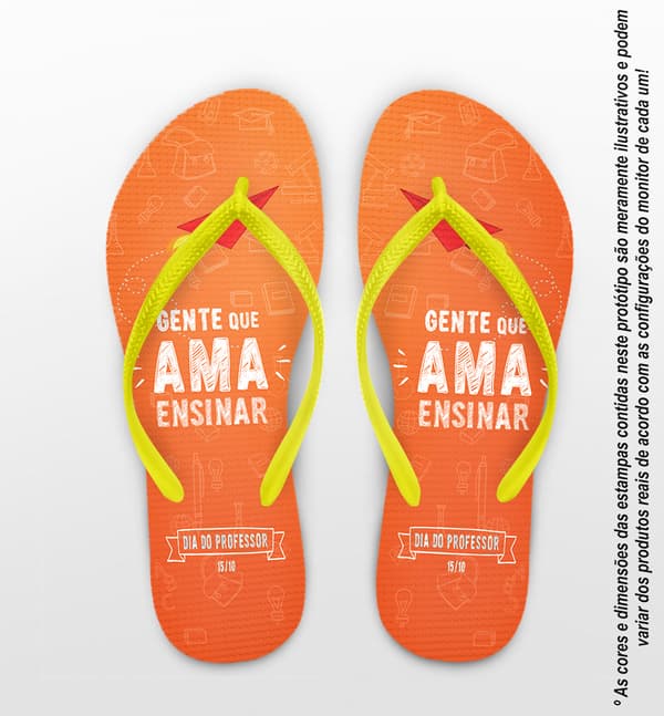 Chinelo Dia Dos Professores Gente Que Ama Ensinar Personalizado COD 12480