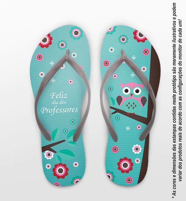 Chinelo Dia dos Professores Personalizado Coruja COD 9366