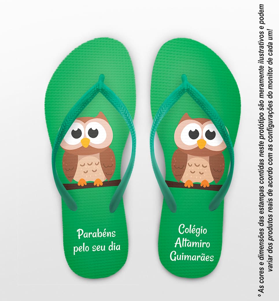 Chinelo Dia dos Professores Colégio Altamiro Guimarães Personalizado COD 9426