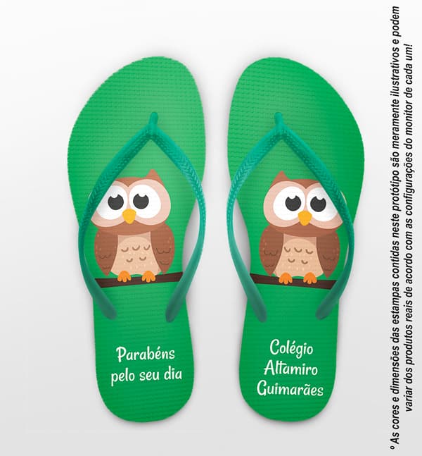 Chinelo Dia dos Professores Colégio Altamiro Guimarães Personalizado COD 9426