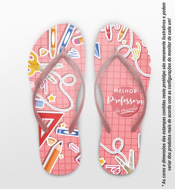 Chinelo Dia Dos Professores Material Escolar Personalizado COD 12481