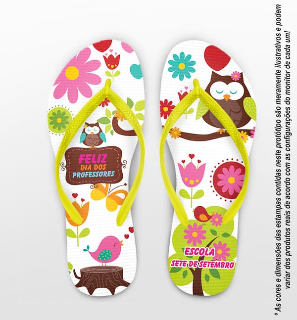 Chinelo Dia dos Professores Colégio Educar Personalizado COD 9429