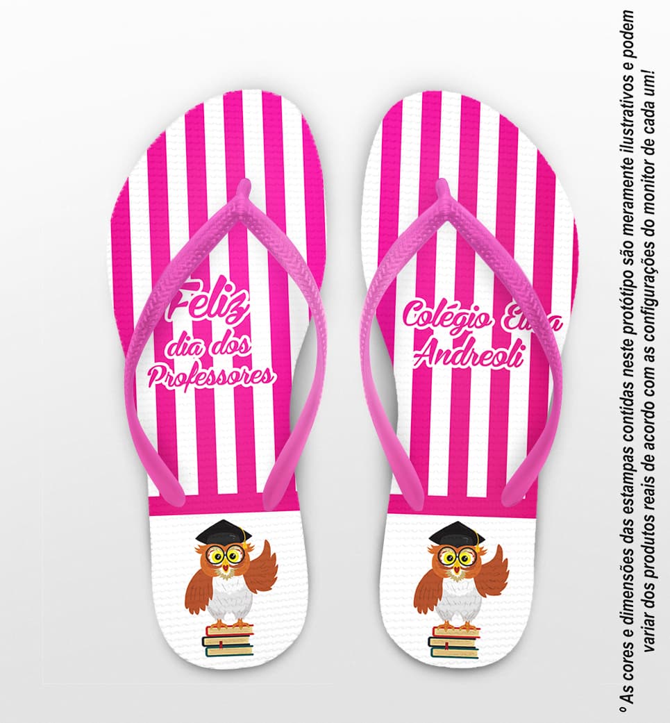 Chinelo Dia dos Professores Colégio Elisa Andreoli Personalizado COD 9424