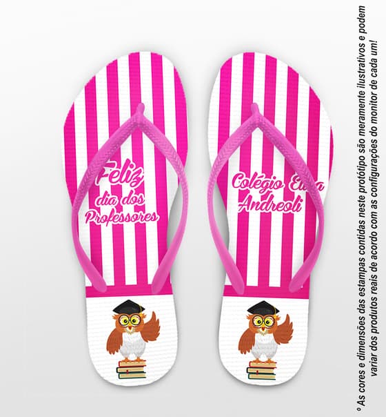 Chinelo Dia dos Professores Colégio Elisa Andreoli Personalizado COD 9424
