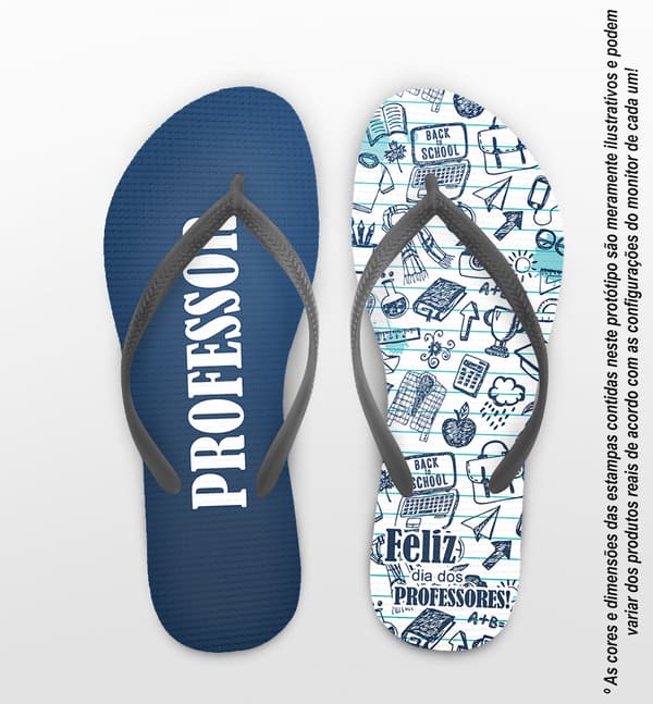 Chinelo Personalizado Dia dos Professores Azul Marinho COD 6518
