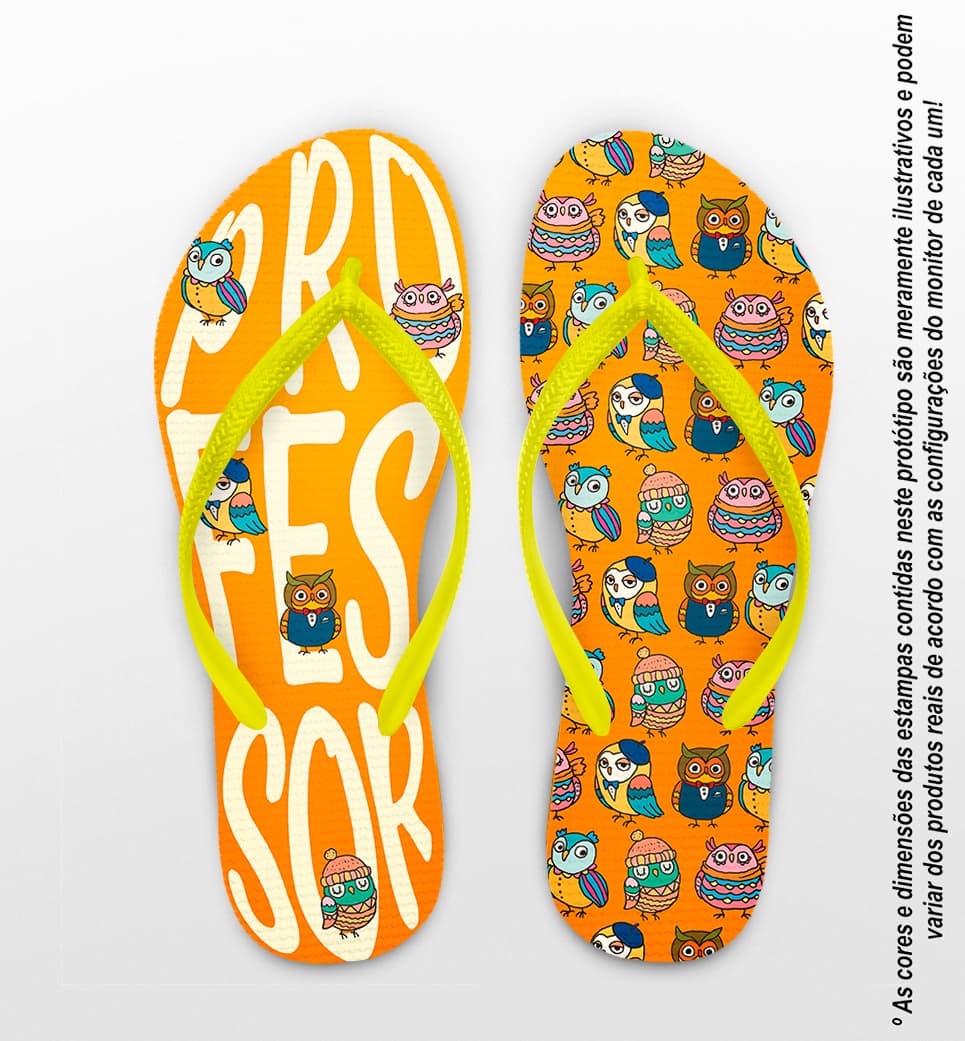 Chinelo Dia Dos Professores Coruja Personalizado COD 12501