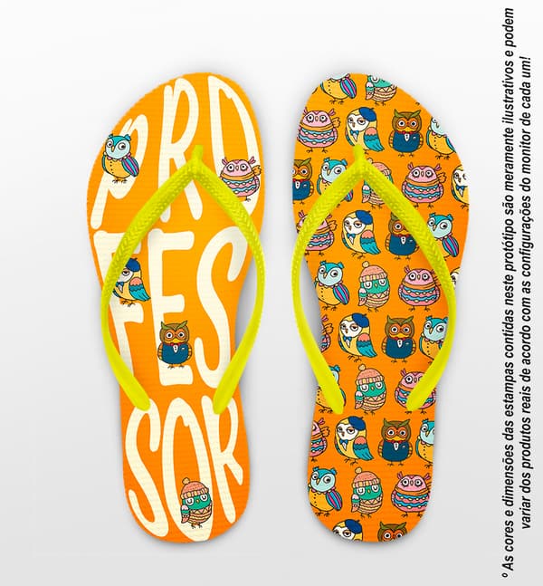 Chinelo Dia Dos Professores Coruja Personalizado COD 12501