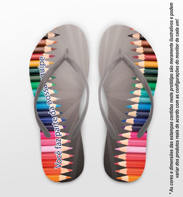 Chinelo Dia dos Professores Lápis de Cor Personalizado COD 8033