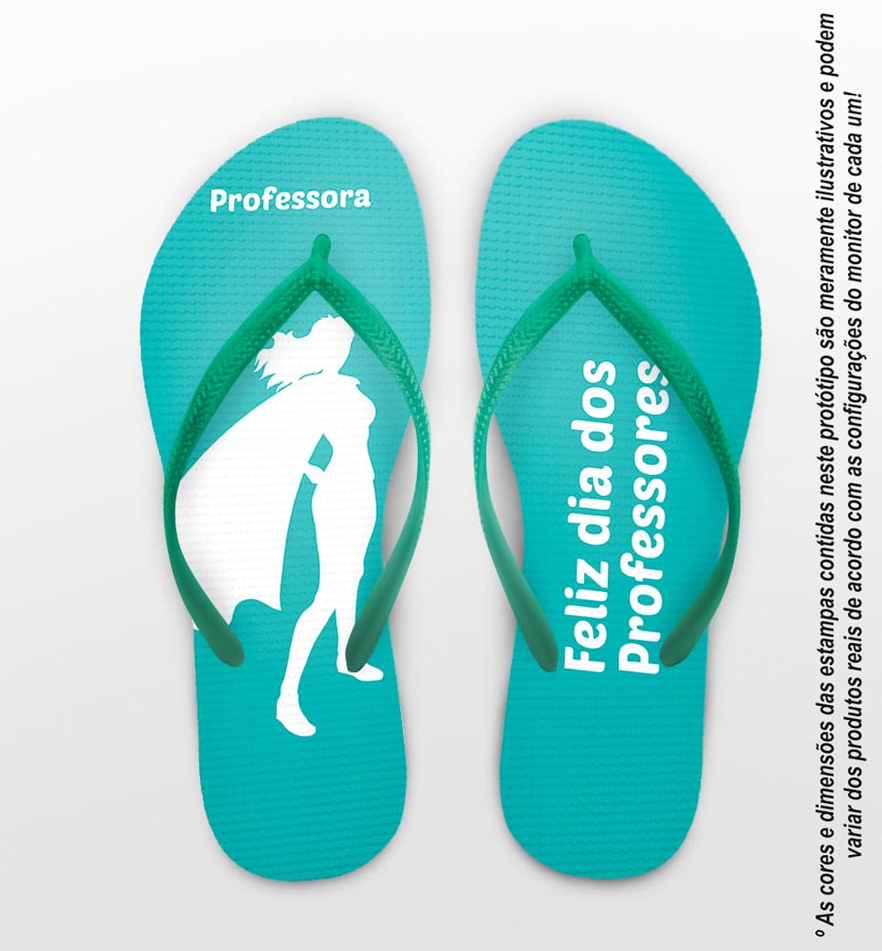 Chinelo Personalizado Dia dos Professores Super Professora Tiffany COD 6214