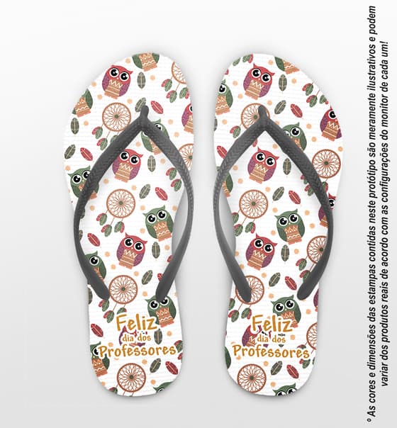 Chinelo Dia dos Professores Personalizado com Corujas COD 9360