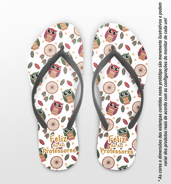 Chinelo Dia dos Professores Personalizado com Corujas COD 9360