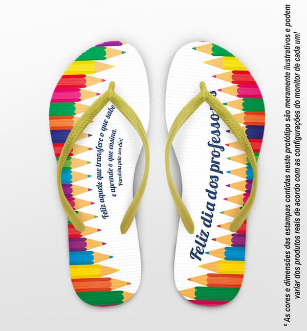 Chinelo Dia dos Professores Lápis Personalizado COD 10334