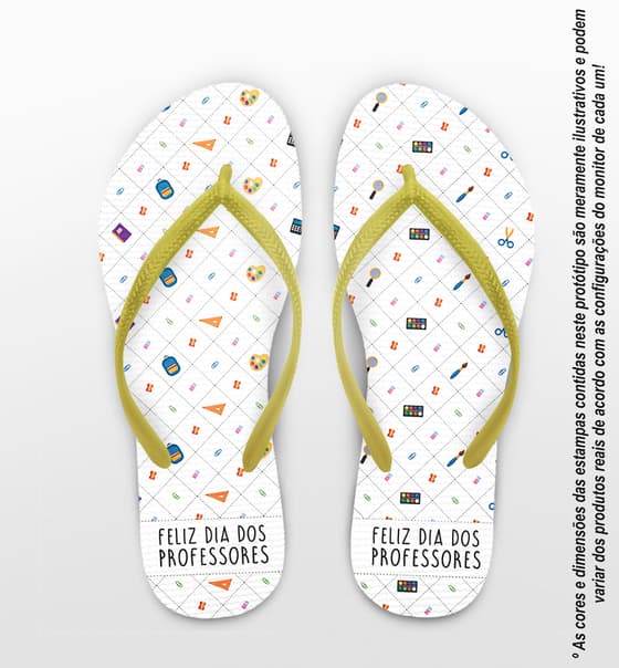 Chinelo Dia do Professor Padronagem Escola COD 9784