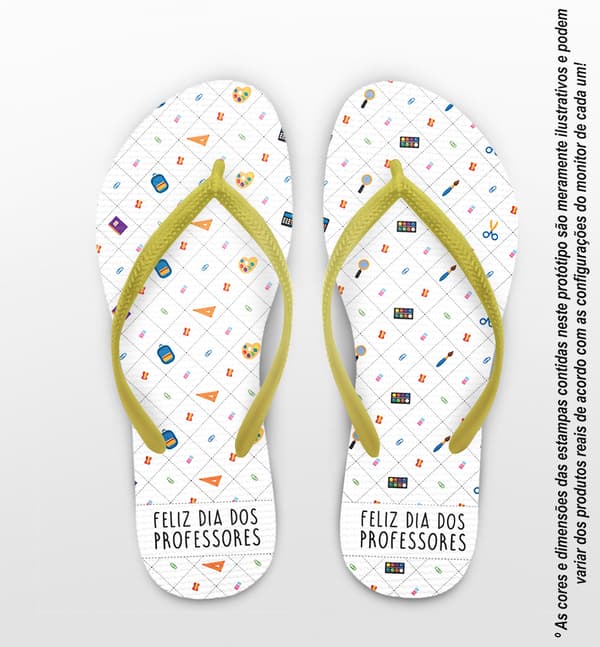 Chinelo Dia do Professor Padronagem Escola COD 9784